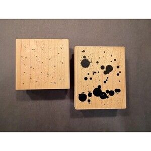 Ink Splotches N153 & Scratches L161 Rubber Stamps Set Of Two Background Stamps